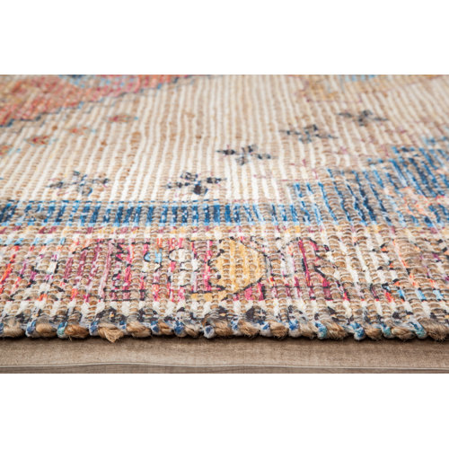 Kelly Clarkson Home Auxerre Handmade Flatweave Beige/Blue/Red Rug
